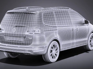 Volkswagen Sharan 2016 vray 3D Model