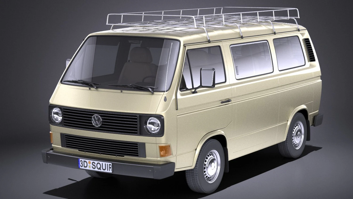 Volkswagen T3 Passenger 1979-1988 vray 3D Model .c4d .max .obj .3ds .fbx .stl .blend 