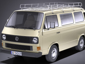 Volkswagen T3 Passenger 1979-1988 vray 3D 模型