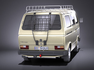 Volkswagen T3 Passenger 1979-1988 vray Model 3D