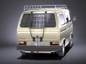 Volkswagen T3 Passenger 1979-1988 vray 3D Model