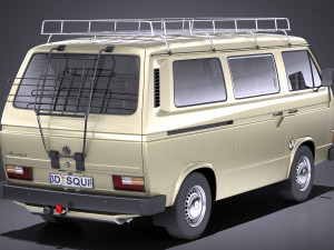 Volkswagen T3 Passenger 1979-1988 vray Model 3D