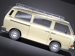 Volkswagen T3 Passenger 1979-1988 vray 3D Model