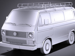 Volkswagen T3 Passenger 1979-1988 vray Model 3D