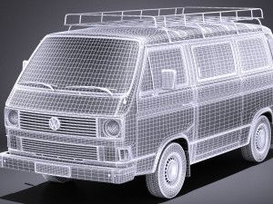 Volkswagen T3 Passenger 1979-1988 vray Model 3D