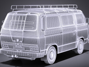 Volkswagen T3 Passenger 1979-1988 vray Model 3D