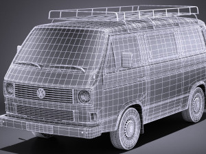 Volkswagen T3 Passenger 1979-1988 vray Model 3D