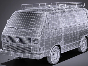 Volkswagen T3 Passenger 1979-1988 vray 3D Model