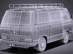 Volkswagen T3 Passenger 1979-1988 vray 3D Model