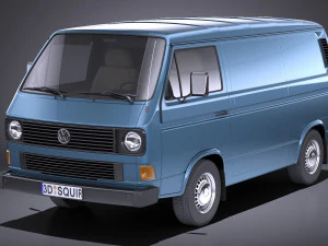 Volkswagen T3 Van 1979-1988 vray 3D Model