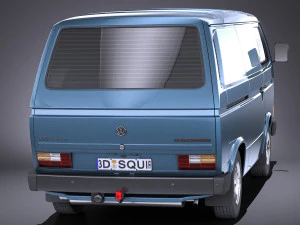 Volkswagen T3 Van 1979-1988 vray 3D Model