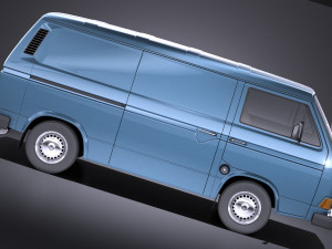 Volkswagen T3 Van 1979-1988 vray Model 3D