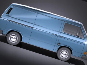 Volkswagen T3 Van 1979-1988 vray 3D Model