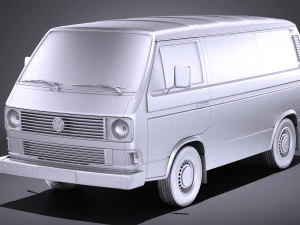 Volkswagen T3 Van 1979-1988 vray 3D Model