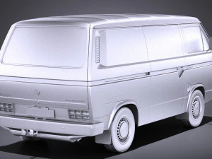 Volkswagen T3 Van 1979-1988 vray 3D Model