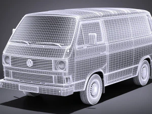 Volkswagen T3 Van 1979-1988 vray 3D Model