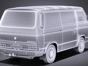 Volkswagen T3 Van 1979-1988 vray 3D Model
