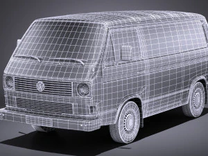 Volkswagen T3 Van 1979-1988 vray 3D Model