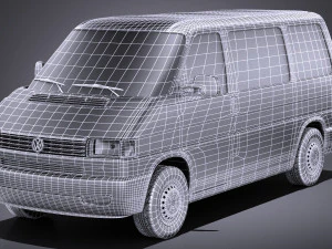 Volkswagen T4 Multivan Eurovan 1990-2003 vray 3D Model