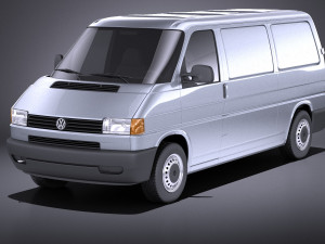 Volkswagen T4 Van 1990-2003 vray 3D Model