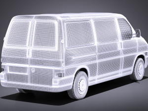 Volkswagen T4 Van 1990-2003 vray Modelo 3D