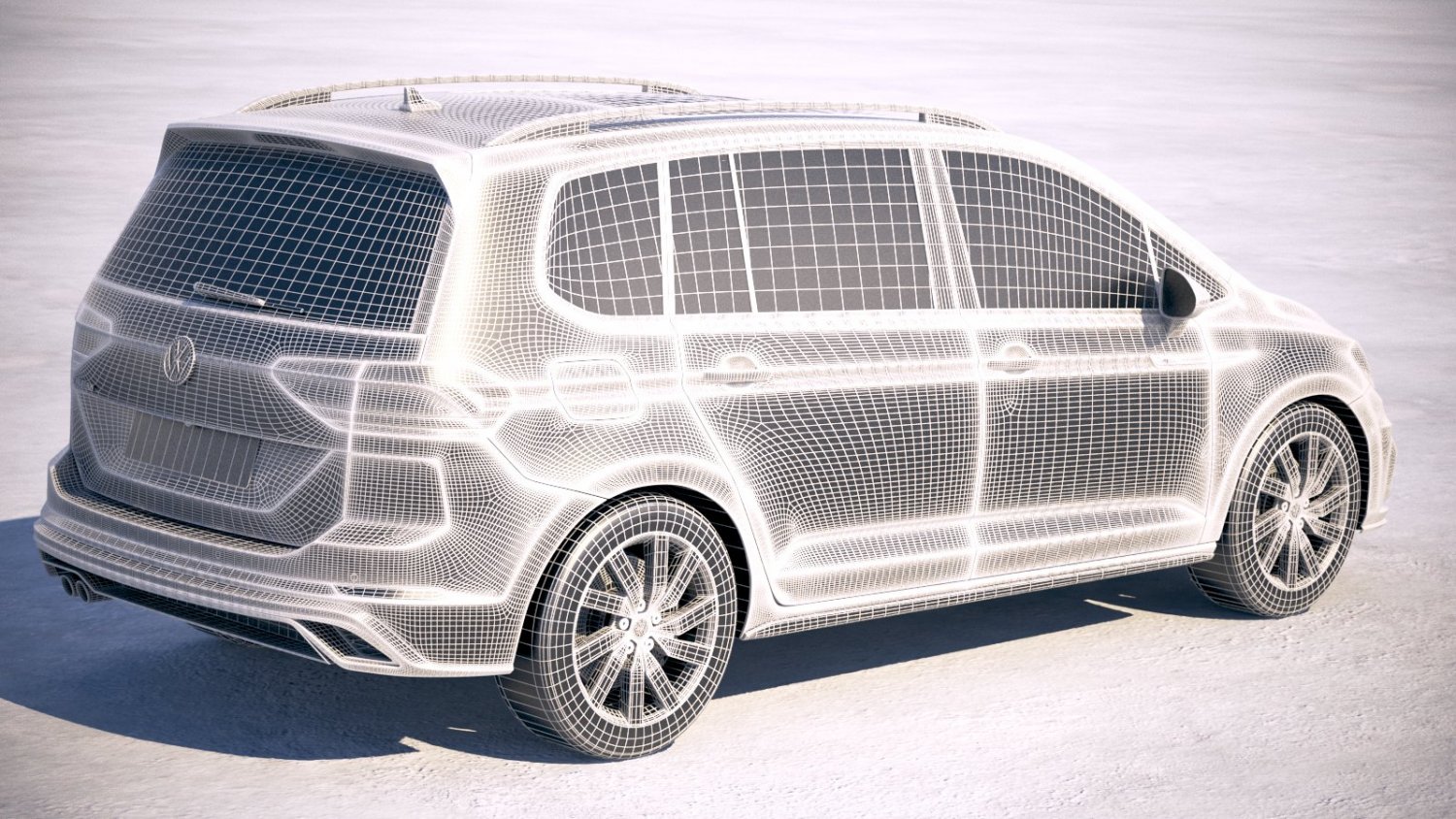 volkswagen touran r-line 2018 3D Model in Van and Minivan 3DExport