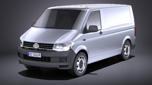 Volkswagen Transporter Panel Van T6 2016 vray 3D Modell .c4d .max .obj .3ds .fbx .stl .blend 