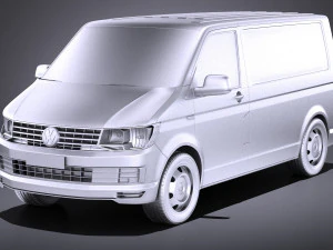Volkswagen Transporter Panel Van T6 2016 vray 3D Model