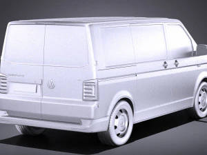 Volkswagen Transporter Panel Van T6 2016 vray 3D Model