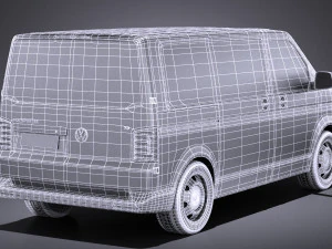 Volkswagen Transporter Panel Van T6 2016 vray 3D Model