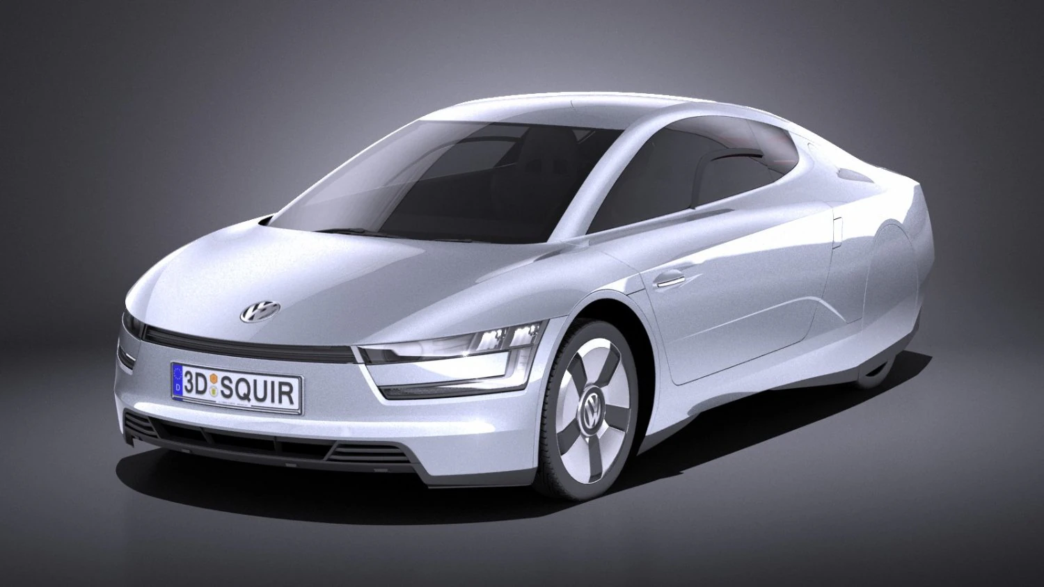 Volkswagen XL1 2014 vray 3D Model .c4d .max .obj .3ds .fbx .stl .blend