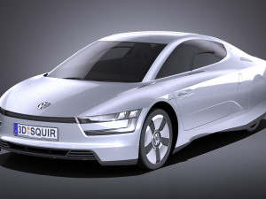Volkswagen XL1 2014 vray 3D Model