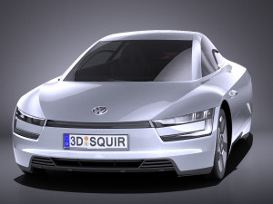 Volkswagen XL1 2014 vray Model 3D