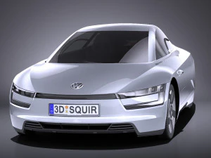 Volkswagen XL1 2014 vray 3D Model