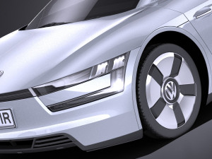 Volkswagen XL1 2014 vray Model 3D