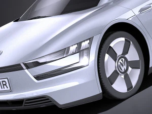 Volkswagen XL1 2014 vray 3D Model