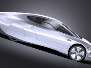 Volkswagen XL1 2014 vray Model 3D