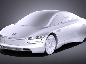 Volkswagen XL1 2014 vray Model 3D