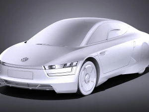 Volkswagen XL1 2014 vray 3D Model
