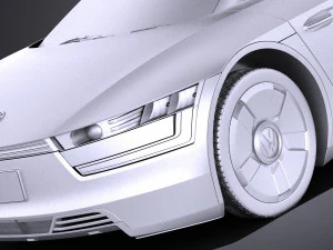 Volkswagen XL1 2014 vray 3D Model