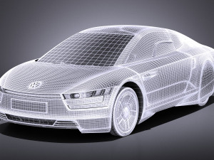 Volkswagen XL1 2014 vray Model 3D
