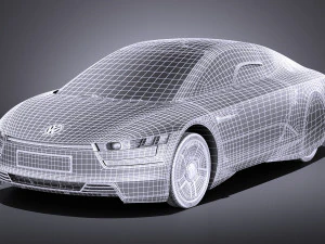 Volkswagen XL1 2014 vray 3D Model