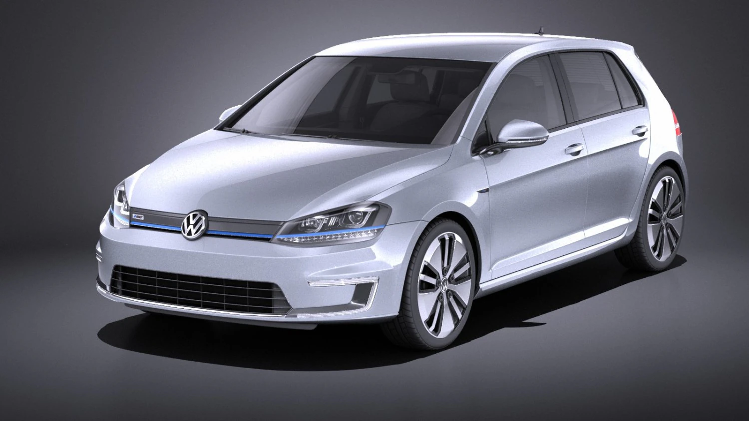 Volkswagen E-Golf 2016 vray 3D Model .c4d .max .obj .3ds .fbx .stl .blend 
