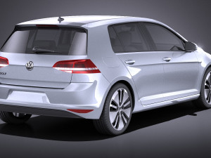 Volkswagen E-Golf 2016 vray Model 3D