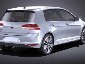 Volkswagen E-Golf 2016 vray 3D Model