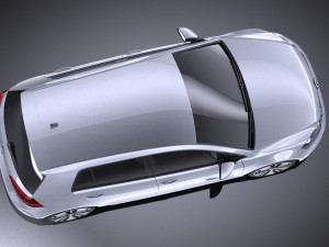 Volkswagen E-Golf 2016 vray Model 3D