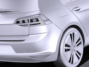 Volkswagen E-Golf 2016 vray 3D Model