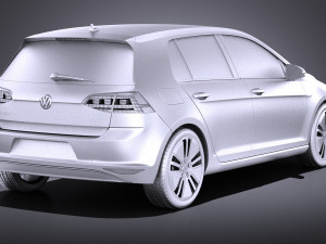 Volkswagen E-Golf 2016 vray Model 3D
