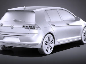 Volkswagen E-Golf 2016 vray 3D Model