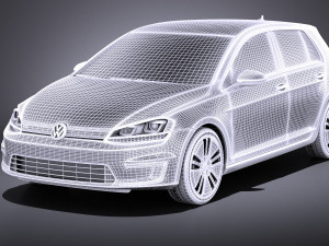 Volkswagen E-Golf 2016 vray Model 3D